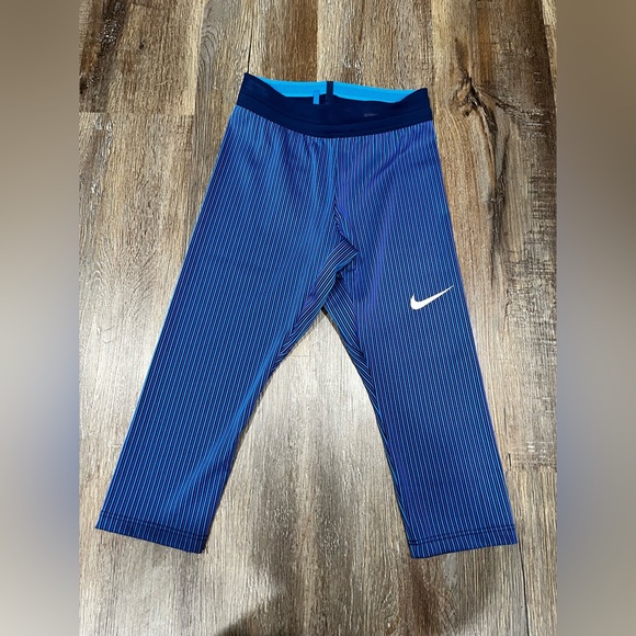 New Nike Pro Elite Track & Field Tights Blue Made In USA AO8495-000 Size XS